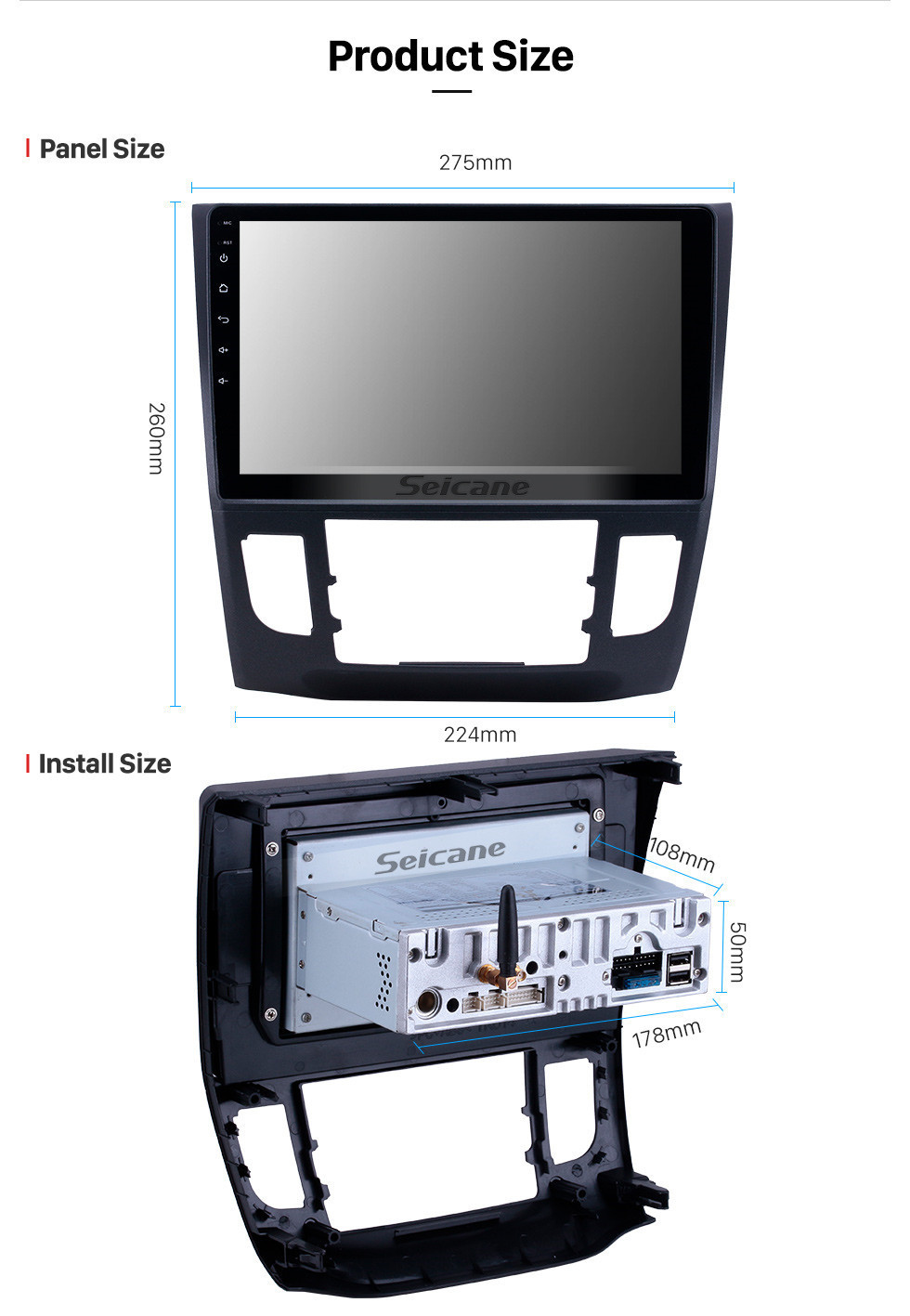 Seicane Radio de navegación GPS Android 11.0 de 10.1 pulgadas para 2013-2019 Honda Crider Auto A / C con pantalla táctil HD Carplay Bluetooth compatible con OBD2