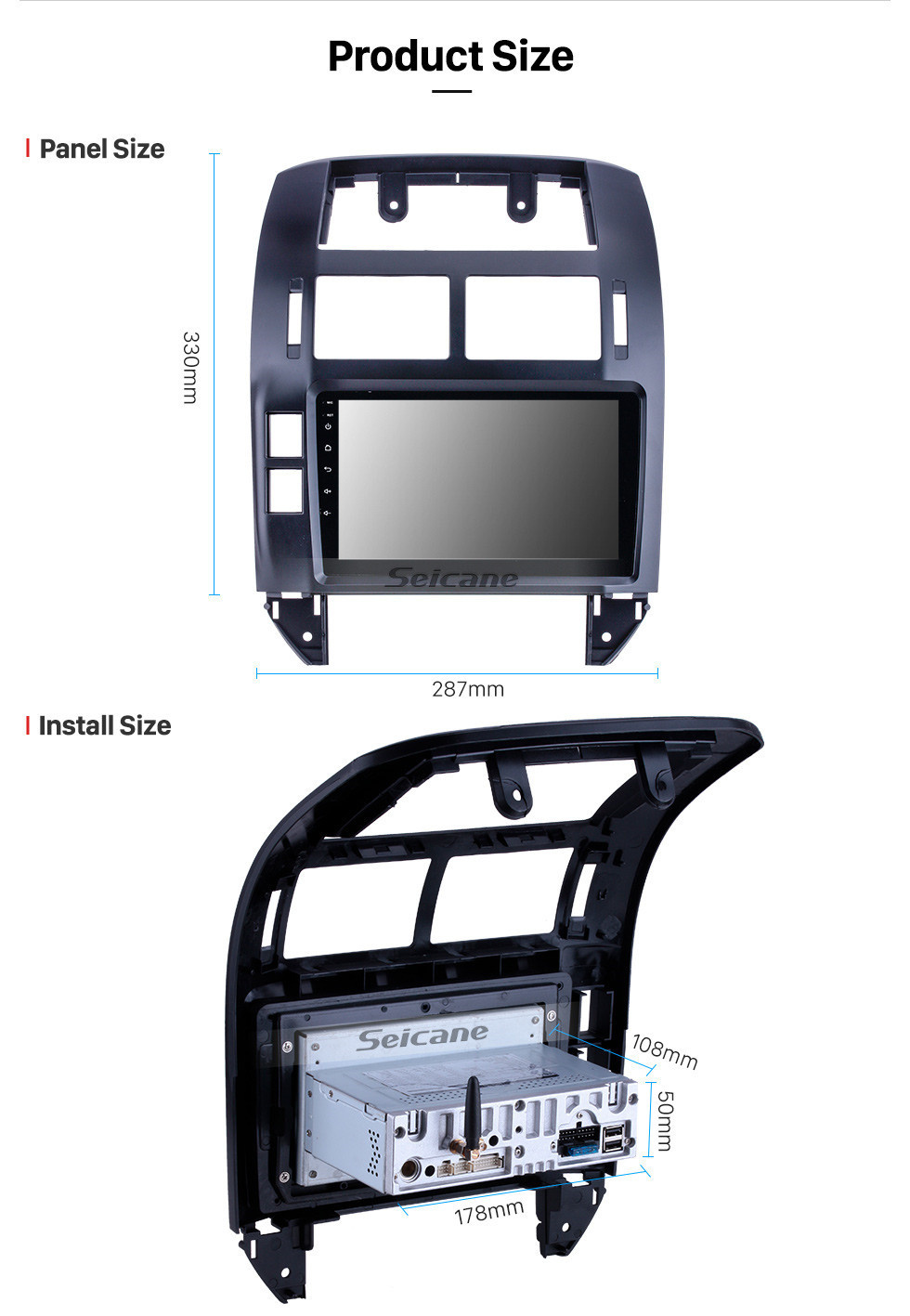 Seicane 9 pulgadas para 2004 2005 2006-2011 VW Volkswagen Polo Radio Android 11.0 Sistema de navegación GPS Bluetooth HD Pantalla táctil Carplay soporte OBD2