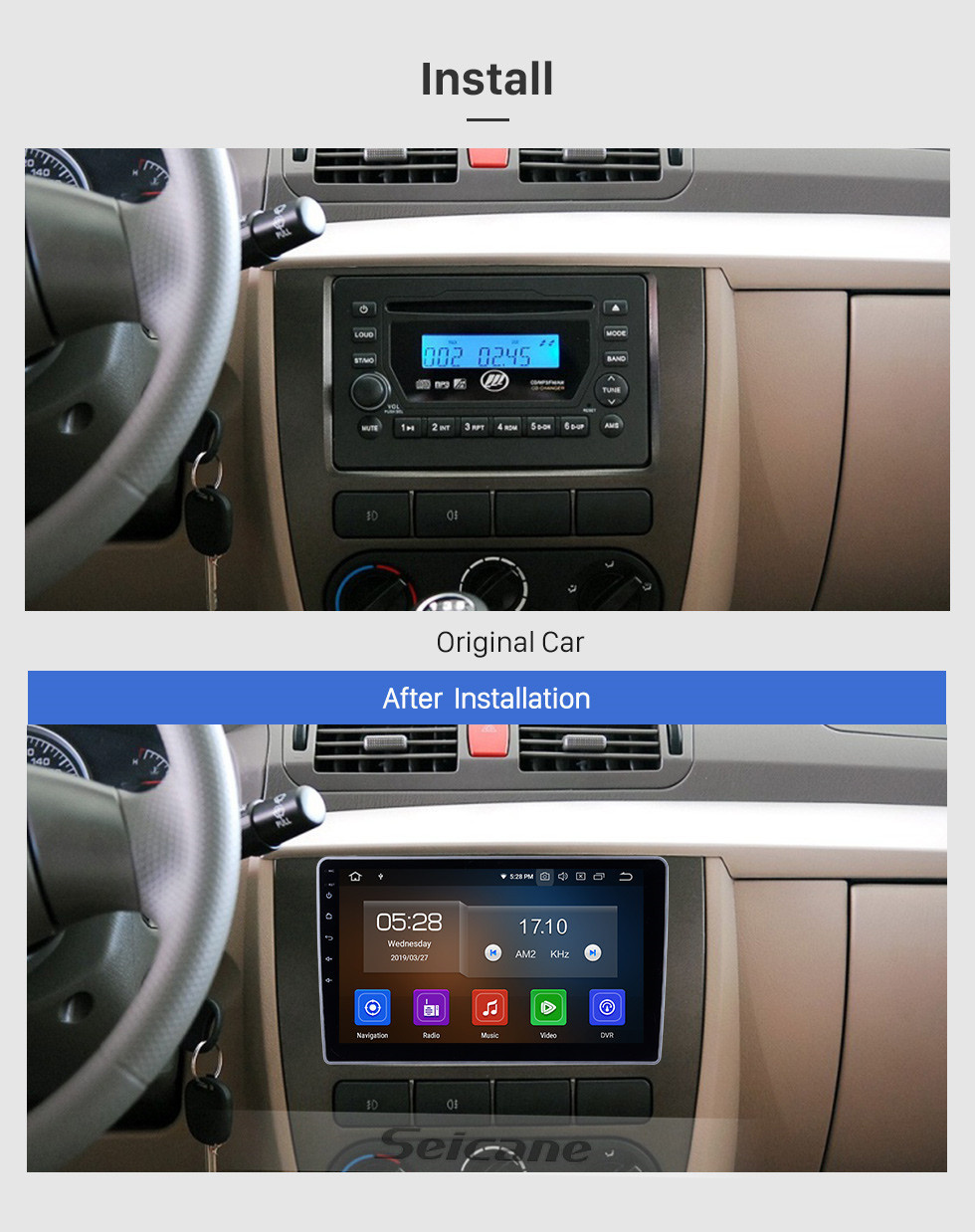 Seicane OEM 10.1 pulgadas Android 11.0 para 2007 2008 2009-2012 Lifan 520 Radio Bluetooth HD Pantalla táctil Sistema de navegación GPS Carplay compatible con OBD2