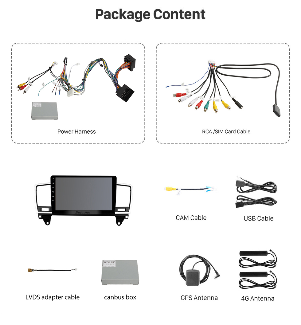 Seicane Android 13.0 für 2014 2015 Mercedes Benz ML Radio 9 Zoll GPS-Navigationssystem Bluetooth HD Touchscreen USB Carplay-Unterstützung DVR SWC