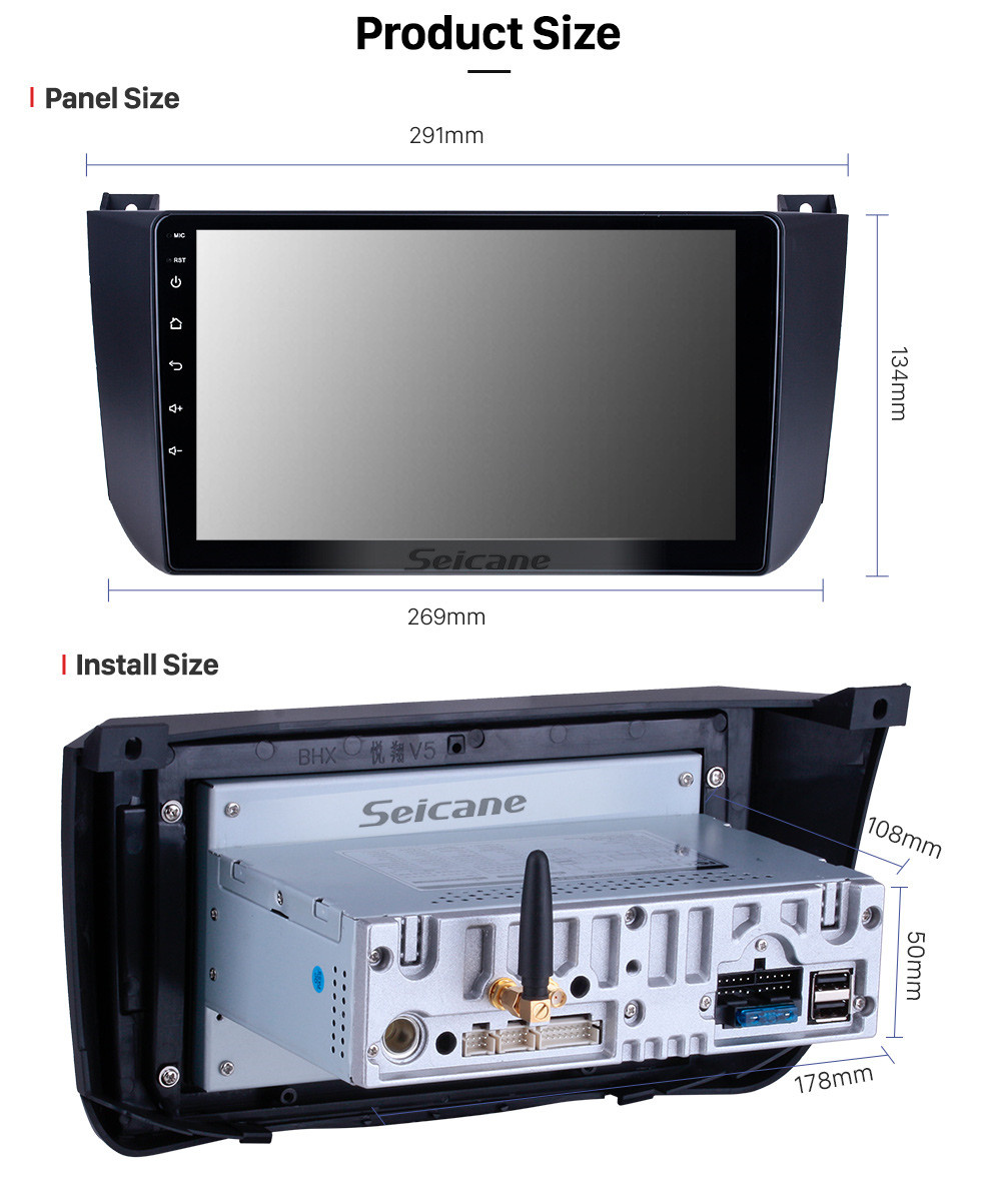 Seicane Android 11.0 para 2009 2010 2011 2012 Changan Alsvin V5 Radio Sistema de navegación GPS de 9 pulgadas con pantalla táctil HD Carplay Soporte Bluetooth TPMS