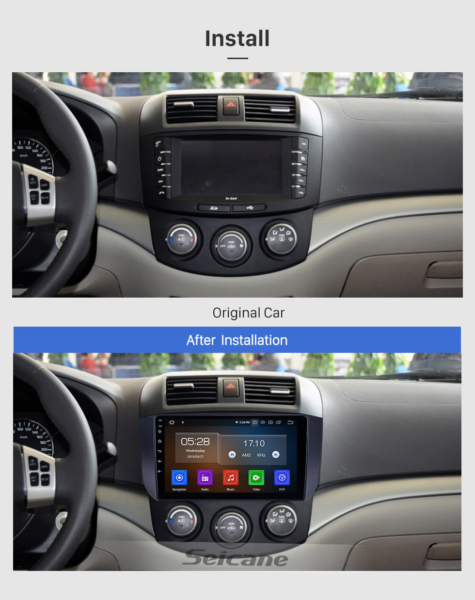 Seicane Android 11.0 para 2009 2010 2011 2012 Changan Alsvin V5 Radio Sistema de navegação GPS de 9 polegadas com HD Touchscreen Carplay Suporte Bluetooth TPMS