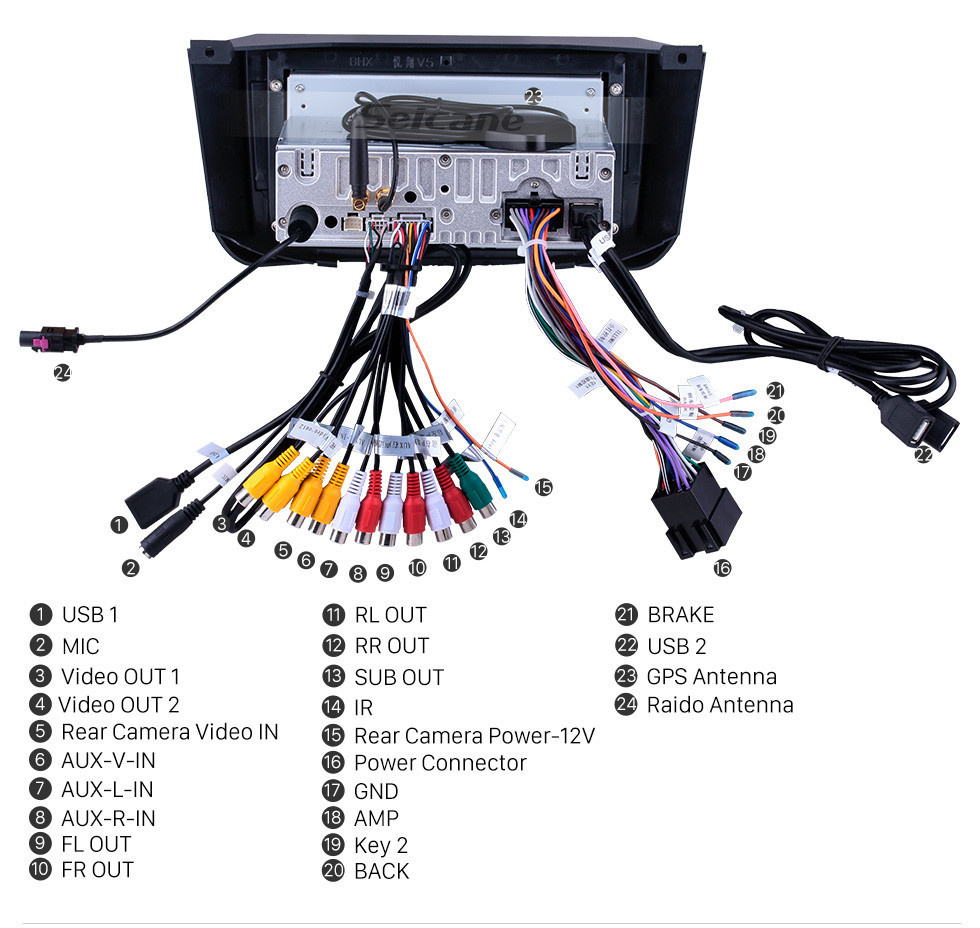 Seicane Android 11.0 для 2009 2010 2011 2012 Changan Alsvin V5 Radio 9-дюймовая система GPS-навигации с сенсорным экраном HD Carplay Поддержка Bluetooth TPMS