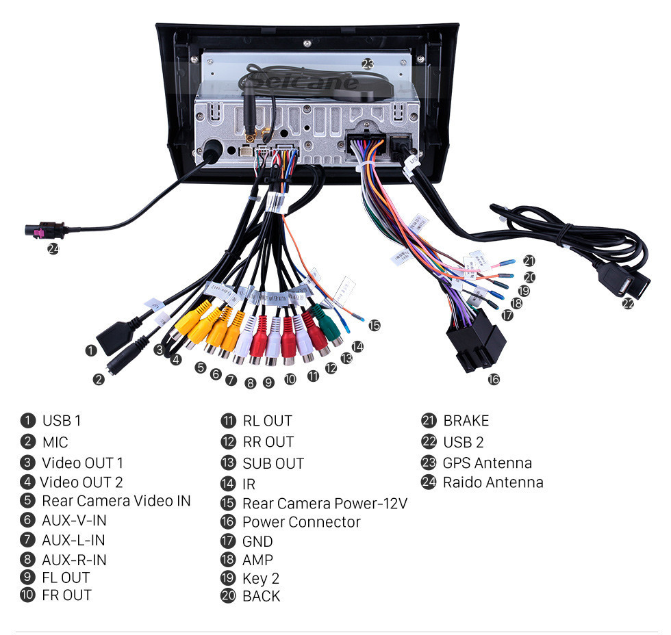 Seicane В 2011 году Changan Alsvin V3 Radio 9-дюймовый Android 11.0 HD с сенсорным экраном Bluetooth с системой GPS-навигации Carplay поддерживает 1080P видео