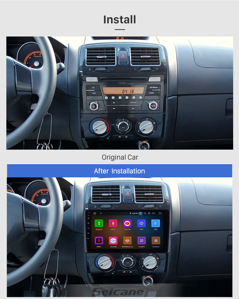 Seicane OEM Android 11.0 pour 2006-2010 Zhonghua Wagon FRV Radio avec Bluetooth 9 pouces HD Écran tactile Système de navigation GPS Carplay support DSP