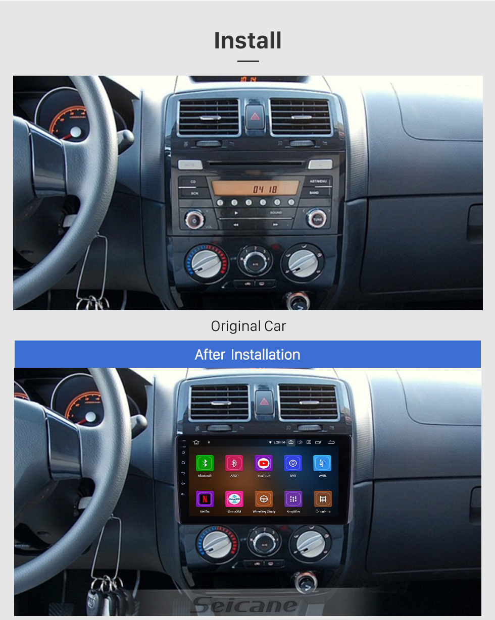 Seicane OEM Android 11.0 para Rádio Zhonghua Wagon FRV de 2006-2010 com Bluetooth HD Touchscreen de 9 polegadas Sistema de navegação GPS Suporte para Carplay DSP