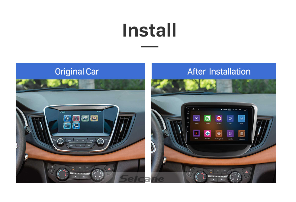 Seicane 9 pouces pour 2016 Chevy Chevrolet Cavalier Radio Android 12.0 Système de navigation GPS Bluetooth HD Écran tactile Prise en charge de Carplay TPMS