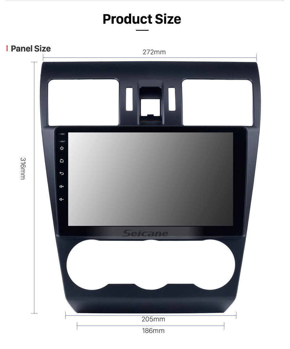 Seicane HD Touchscreen 2014 2015 2016 Subaru Forester Android 13.0 9 Zoll GPS Navigationsradio Bluetooth USB Carplay WIFI Musik AUX Unterstützung TPMS SWC OBD2 Digital TV