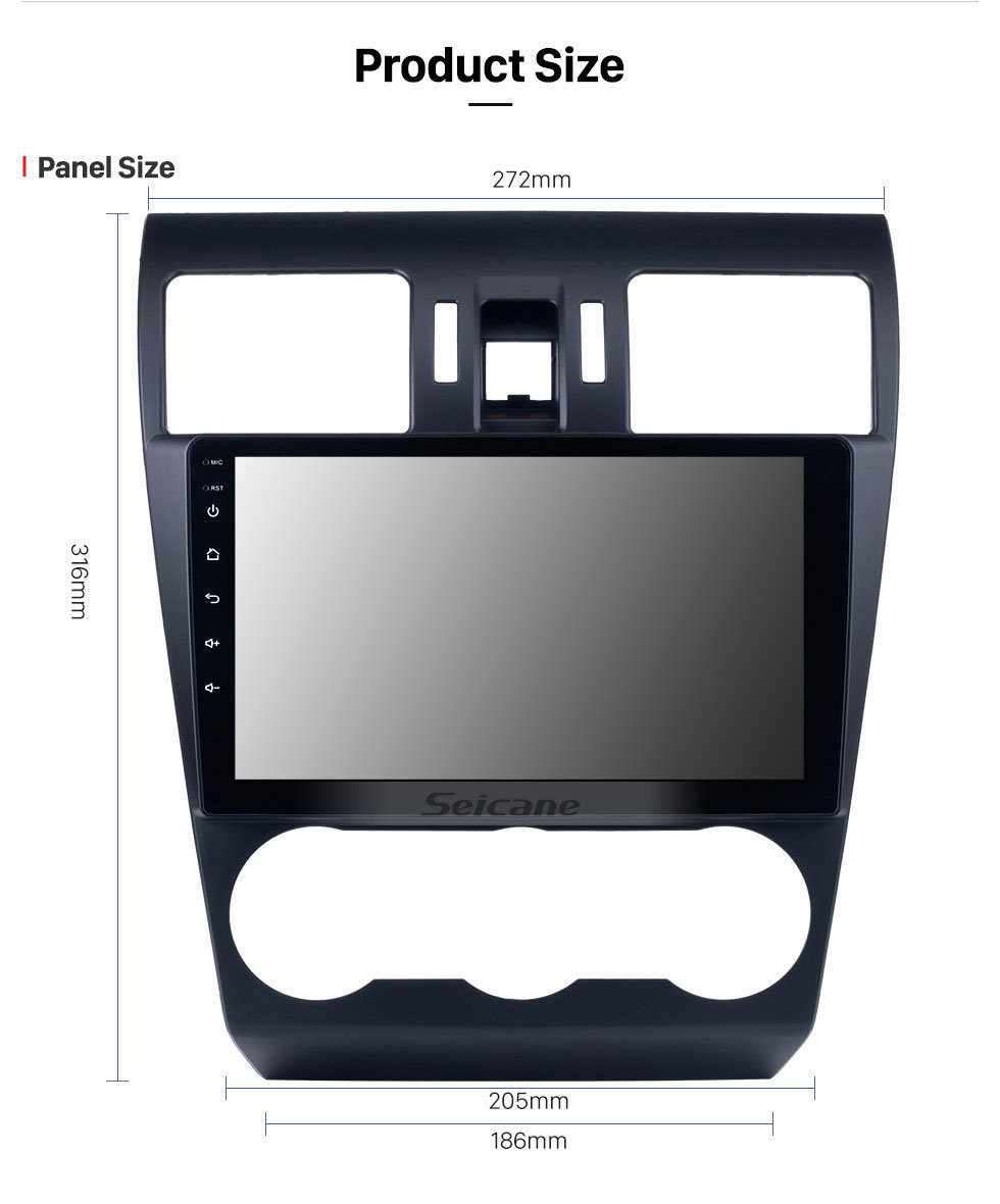 Seicane Pantalla táctil HD 2014 2015 2016 Subaru Forester Android 13.0 9 pulgadas Navegación GPS Radio Bluetooth USB Carplay WIFI Música Soporte AUX TPMS SWC OBD2 TV digital