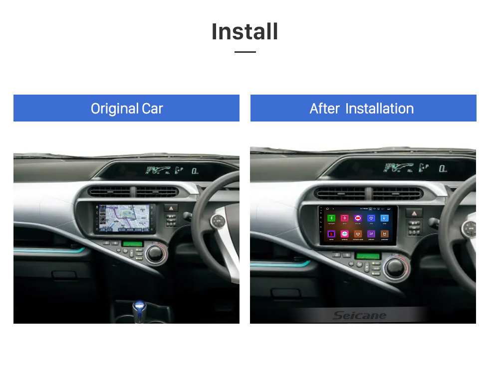Seicane 9 Zoll Android 13.0 für 2018-2022 TOYOTA AQUA RHD Stereo-GPS-Navigationssystem mit Bluetooth OBD2 DVR HD-Touchscreen Rückfahrkamera Seicane 9 Zoll Android 13.0 für 2018-2022 TOYOTA AQUA RHD Stereo-GPS-Navigationssystem mit Bluetooth OBD2 DVR HD-Touchscreen Rückfahrkamera