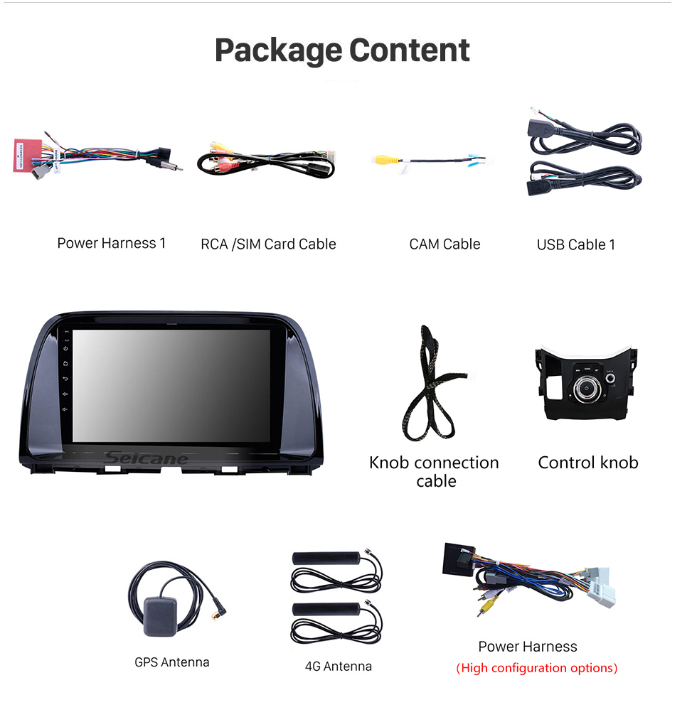 Seicane 2012-2015 Mazda CX-5 Touchscreen Android 12.0 GPS Navigationssystem mit WIFI 4G Bluetooth Musikunterstützung Rückfahrkamera Lenkradsteuerung