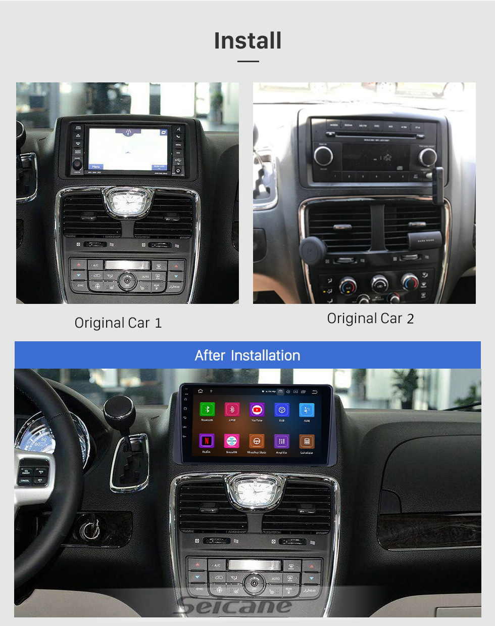 9 pulgadas Android 12.0 para Chrysler Grand Voyager Radio Sistema de navegación GPS con pantalla táctil HD Bluetooth compatible con