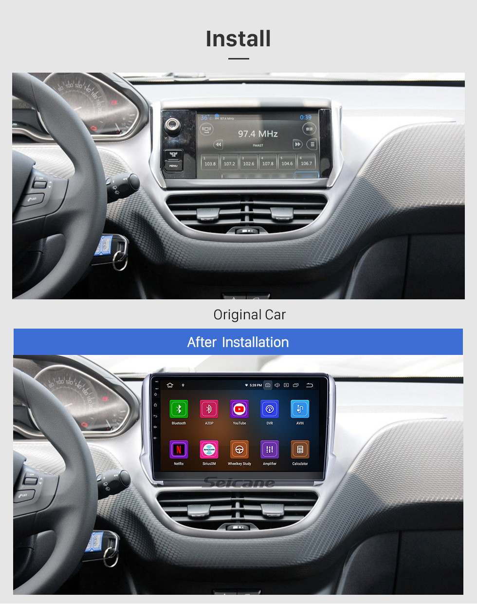 Seicane For 2014 Peugeot 2008 Radio Android 10.0 HD Touchscreen 10.1 inch with AUX Bluetooth GPS Navigation System Carplay support 1080P Video Seicane For 2014 Peugeot 2008 Radio Android 10.0 HD Touchscreen 10.1 inch with AUX Bluetooth GPS Navigation System Carplay support 1080P Video