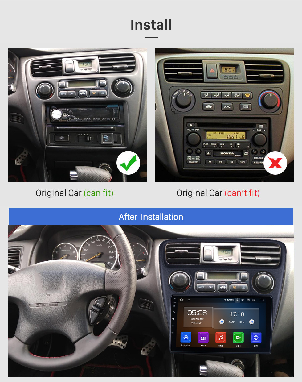 Seicane For 2001 Honda Accord Radio Android 10.0 HD Touchscreen 9 inch Bluetooth with GPS Navigation System Carplay support TPMS Seicane For 2001 Honda Accord Radio Android 10.0 HD Touchscreen 9 inch Bluetooth with GPS Navigation System Carplay support TPMS