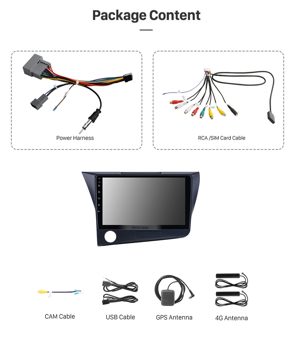 Seicane OEM Android 13.0 para 2010 Honda CRZ LHD Rádio 9 polegadas HD Touchscreen com Bluetooth GPS Sistema de Navegação Suporte Carplay DSP