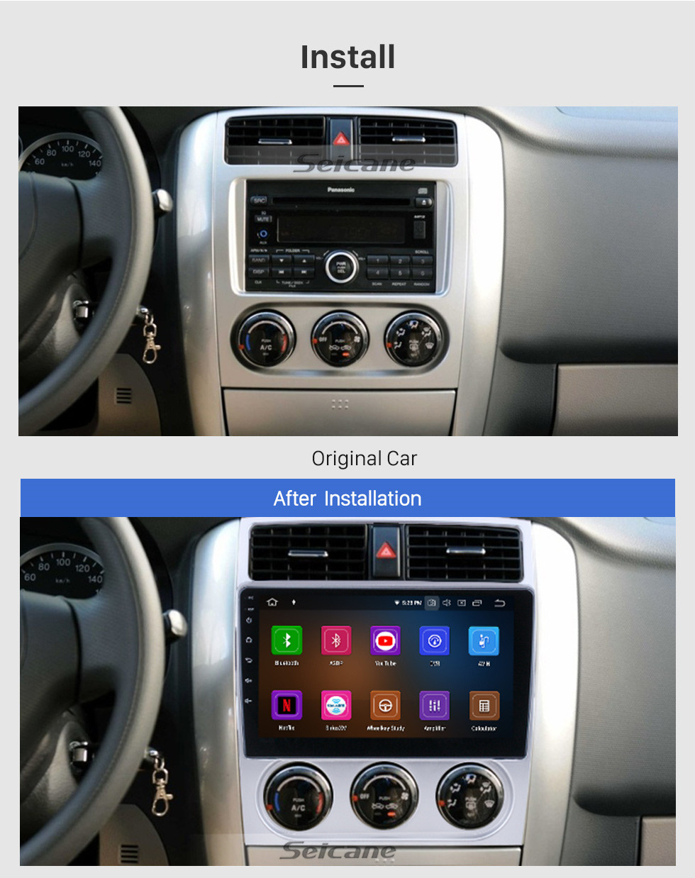 Seicane Android 11.0 de 9 pulgadas para el sistema de navegación GPS Suzuki Liana Radio 2018 con pantalla táctil HD Bluetooth Carplay compatible con cámara de respaldo