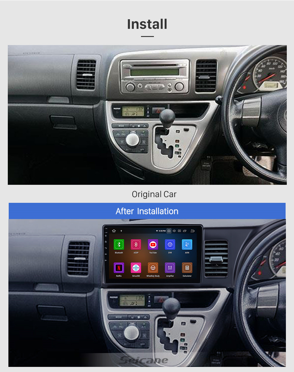 Seicane Android 11.0 For 2006 Toyota Wish Radio 10.1 inch GPS Navigation System Bluetooth HD Touchscreen Carplay support DSP SWC