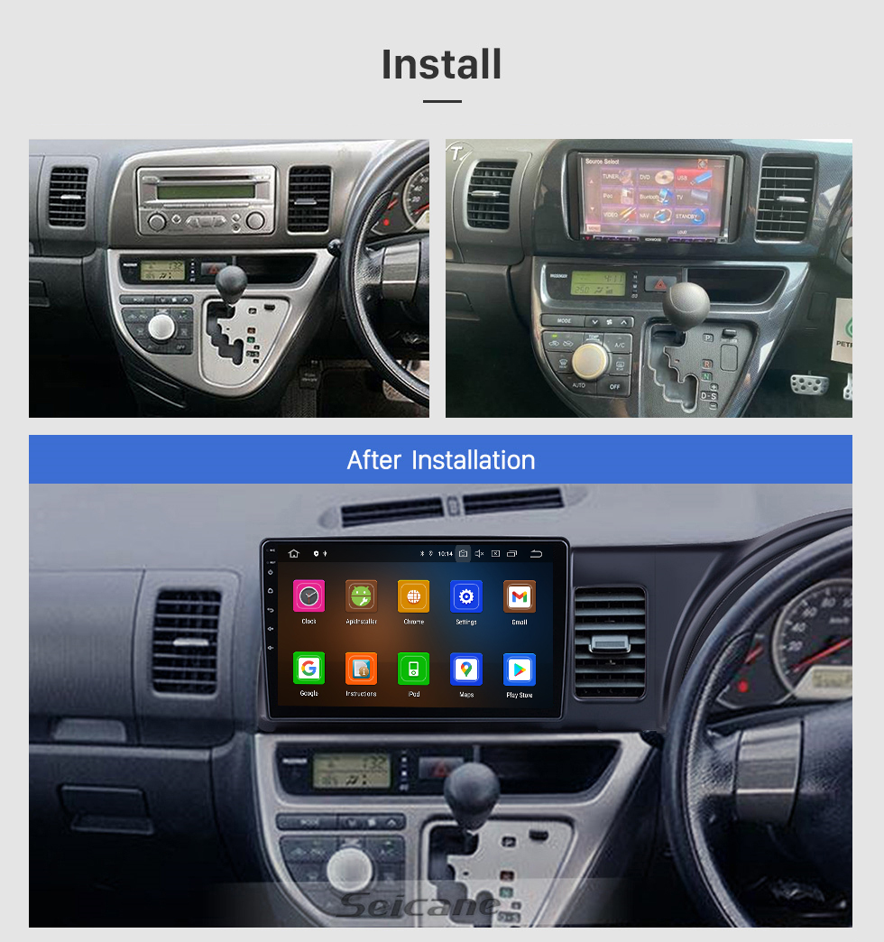 Seicane Android 13.0 For 2006 Toyota Wish Radio 10.1 inch GPS Navigation System Bluetooth HD Touchscreen Carplay support DSP SWC Seicane Android 13.0 For 2006 Toyota Wish Radio 10.1 inch GPS Navigation System Bluetooth HD Touchscreen Carplay support DSP SWC