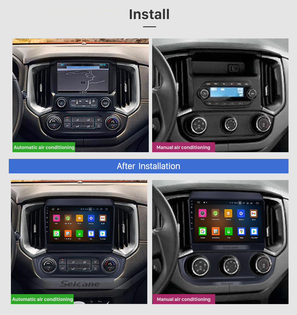 Seicane OEM Android 13.0 für 2017-2020 Chevy Chevrolet TrailBlazer S10 Colorado Isuzu D-MAX Dmax MU-X Radio mit Bluetooth 9 Zoll HD Touchscreen GPS Navigationssystem Carplay Unterstützung DSP