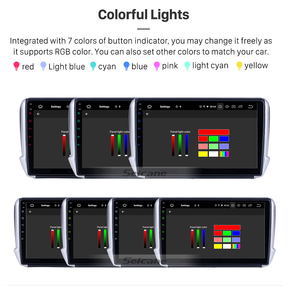 Seicane Pour 2014 Peugeot 2008 Radio Android 11.0 HD Écran tactile 10,1 pouces avec AUX Bluetooth Système de navigation GPS Support Carplay 1080P Vidéo