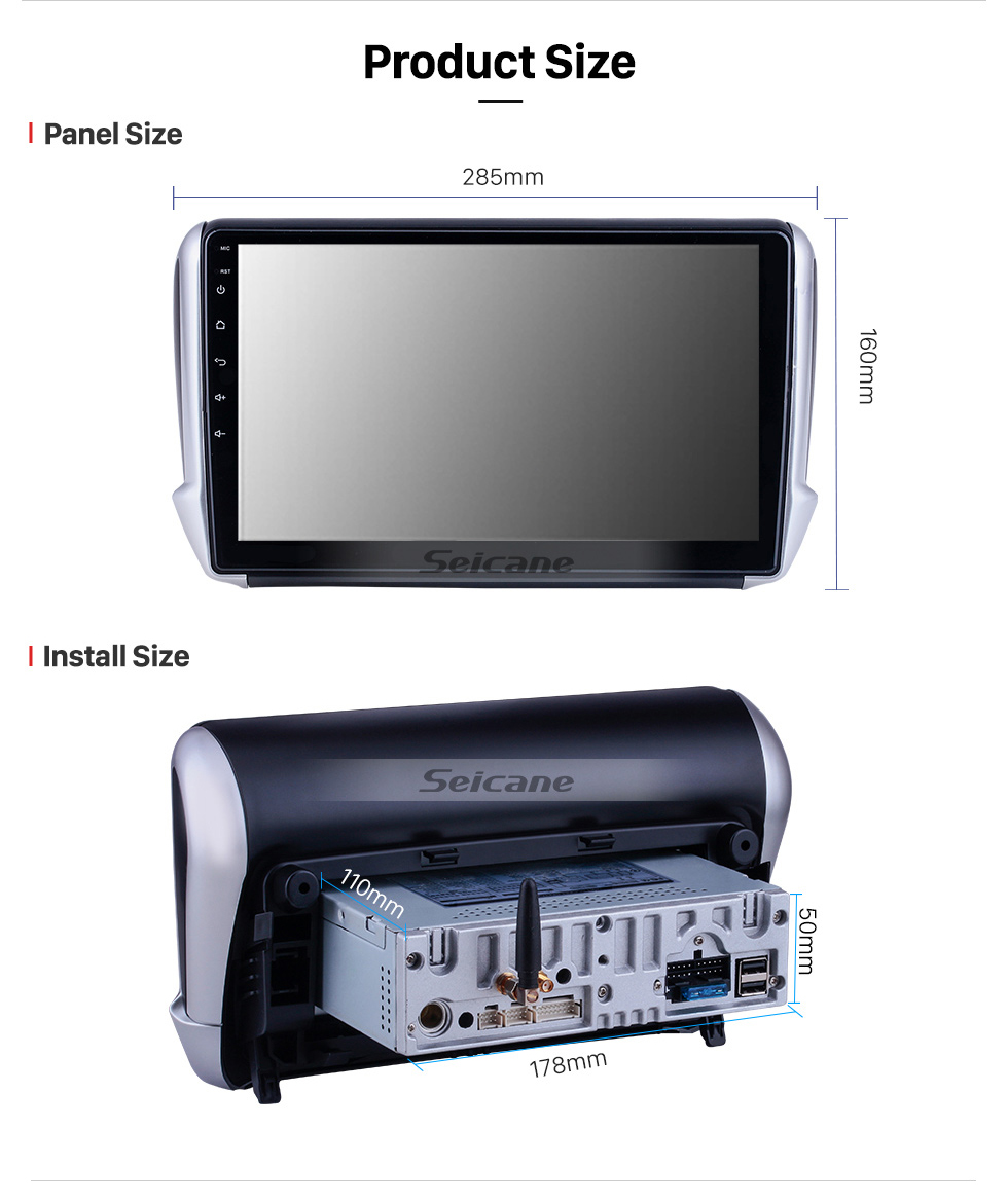 Seicane Para 2014 Peugeot 2008 Radio Android 11.0 HD Pantalla táctil de 10.1 pulgadas con sistema de navegación GPS AUX Bluetooth Carplay soporte 1080P Video