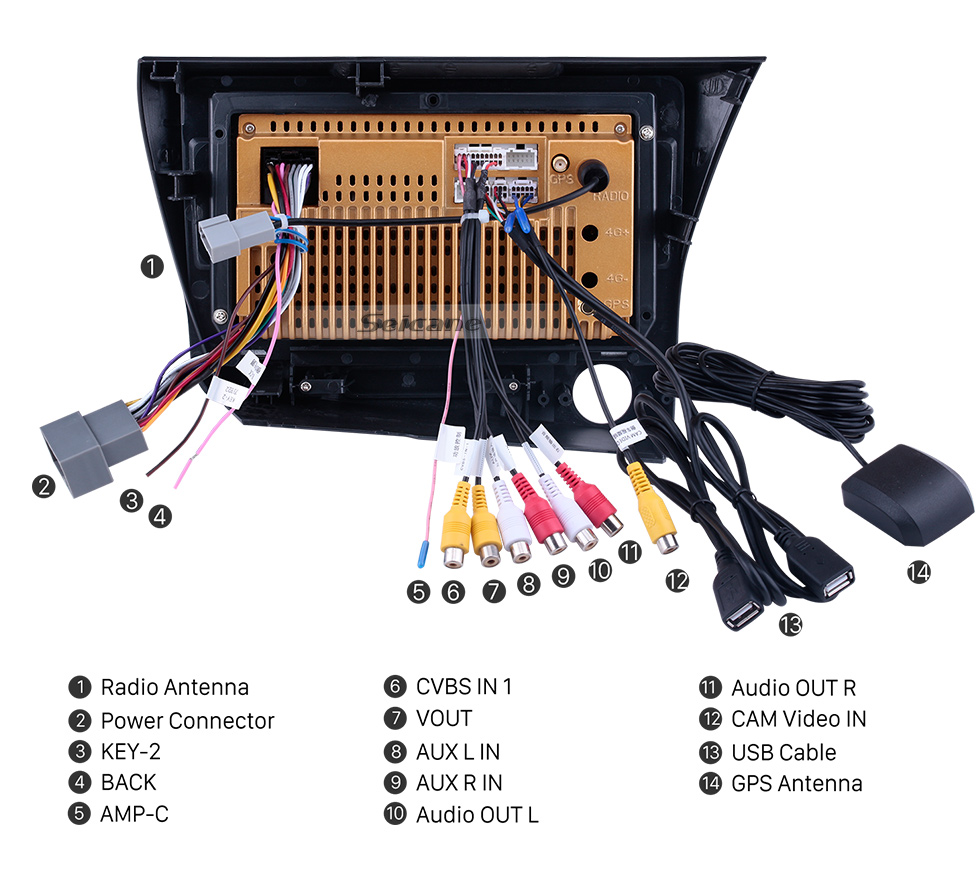 Seicane HD Touchscreen 9 polegadas Android 10.0 para 2010 Honda CRZ LHD Rádio Sistema de Navegação GPS com suporte Bluetooth Carplay Câmera retrovisora