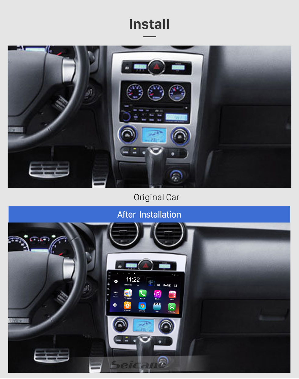 Seicane Android 10.0 HD Pantalla táctil de 9 pulgadas para 2004 2005 2006 Hyundai Rohens Coupe Radio Sistema de navegación GPS con soporte Bluetooth Carplay