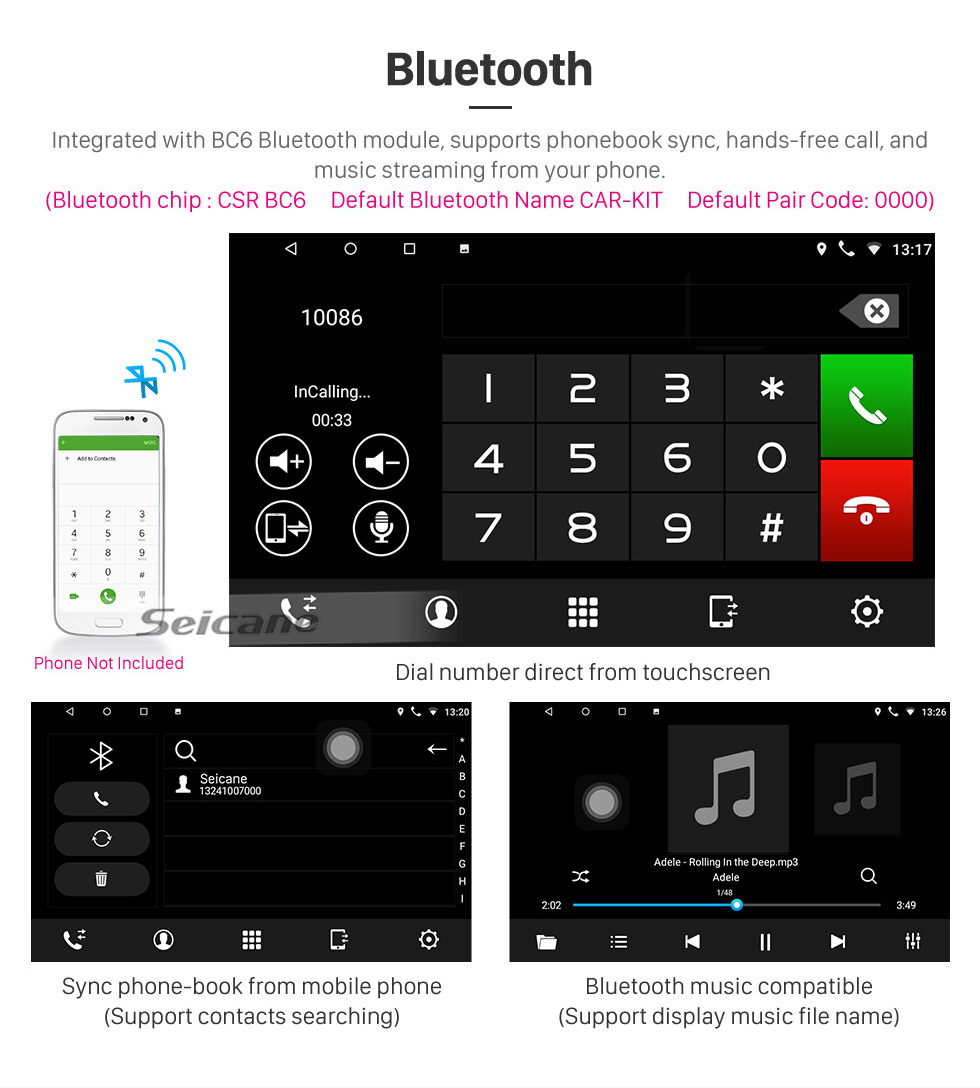 Seicane Android 10.0 HD Touchscreen de 9 polegadas para 2004 2005 2006 Hyundai Rohens Coupe Radio Sistema de Navegação GPS com suporte Bluetooth Carplay