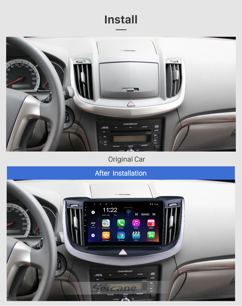 Seicane HD Touchscreen 9 polegadas para 2018 Honda Elysion Radio Android 10.0 Sistema de Navegação GPS com suporte Bluetooth Carplay