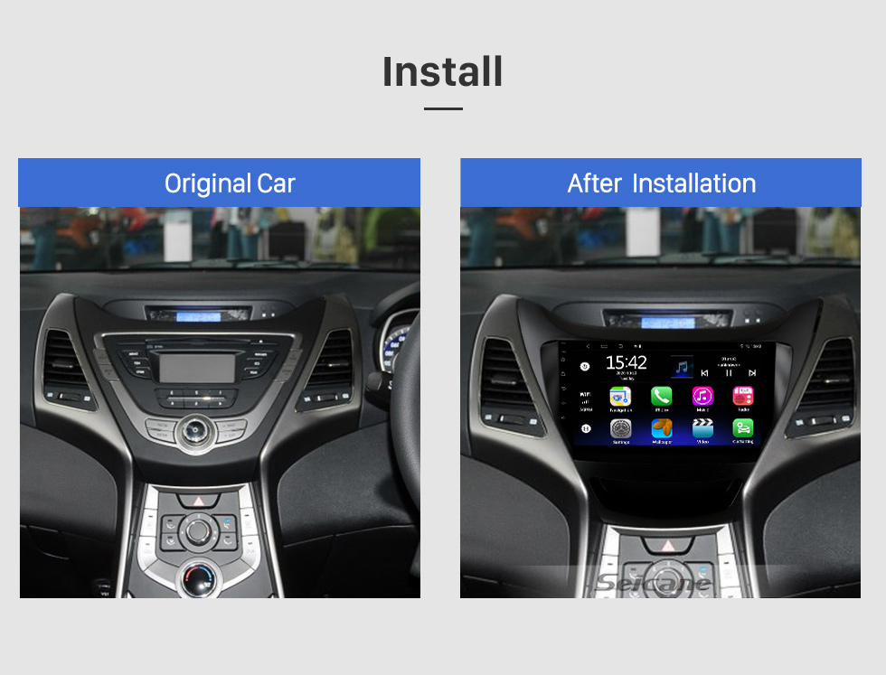 Seicane 9 inch Android 10.0  for  2014 Hyundai Elantra RHD Stereo GPS navigation system  with Bluetooth OBD2 DVR HD touch Screen Rearview Camera
