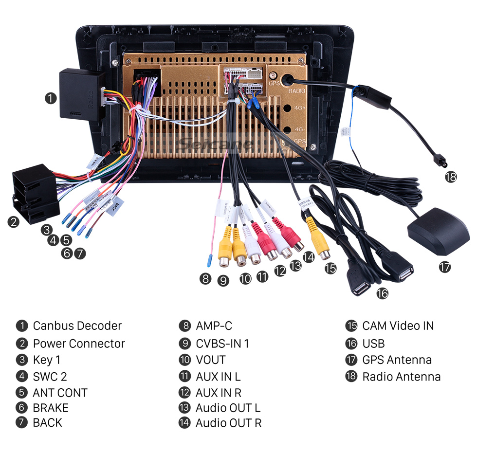 Seicane Pantalla táctil HD de 9 pulgadas para 2018 Honda Elysion Radio Android 10.0 Sistema de navegación GPS con soporte Bluetooth Carplay