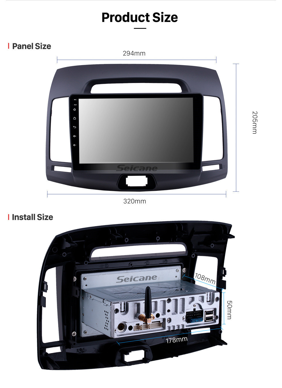 Seicane Andriod 11.0 HD Touchscreen 9 inch 2007-2011 Hyundai Elantra car radio GPS Navigation System with Bluetooth support DVR Steering wheel control Carplay Seicane Andriod 11.0 HD Touchscreen 9 inch 2007-2011 Hyundai Elantra car radio GPS Navigation System with Bluetooth support DVR Steering wheel control Carplay