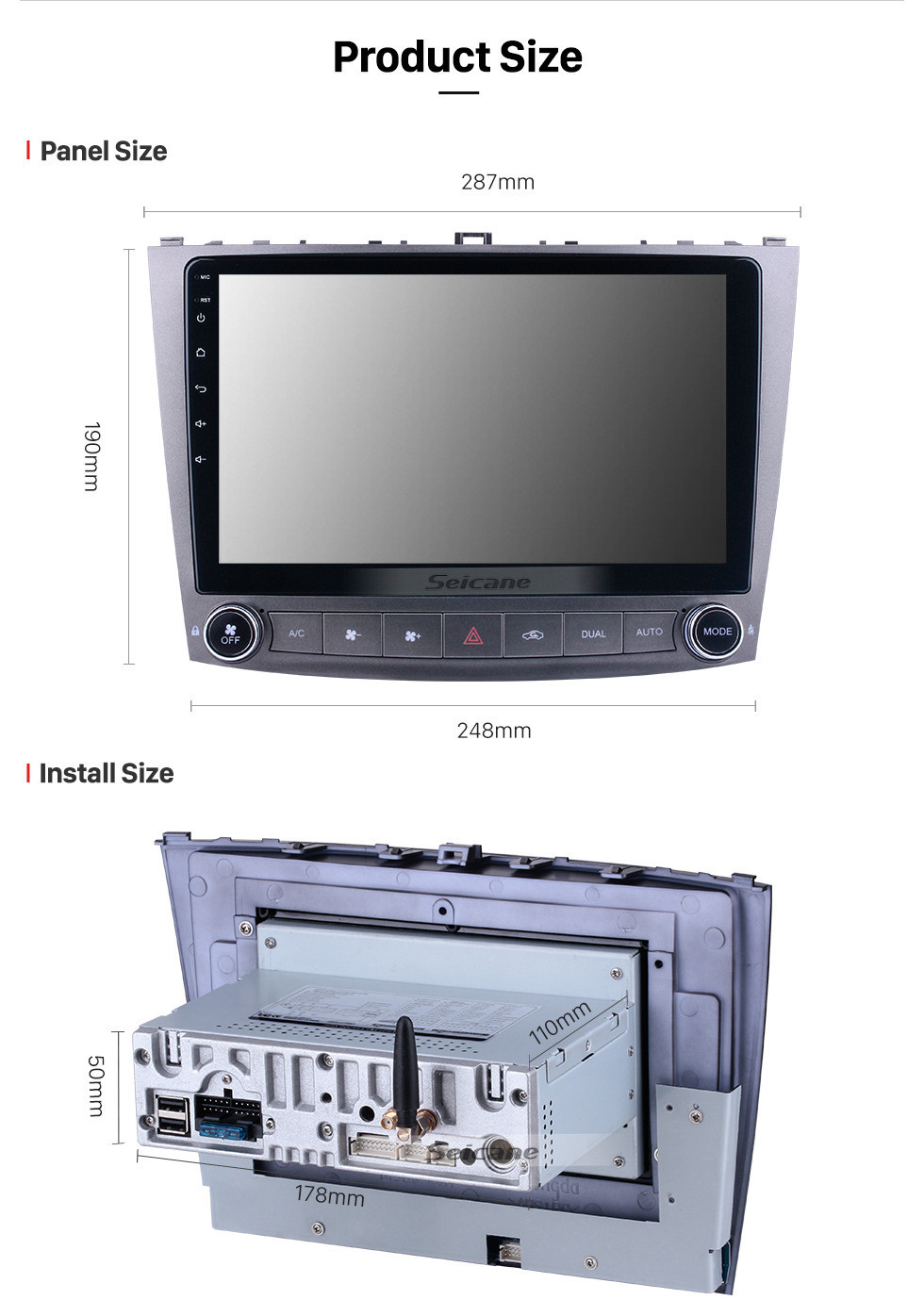 Seicane Android 11.0 für 2005-2010 Lexus IS250 IS300 IS200 IS220 IS350 Radio 10,1 Zoll GPS-Navigationssystem mit Bluetooth HD Touchscreen Carplay-Unterstützung SWC