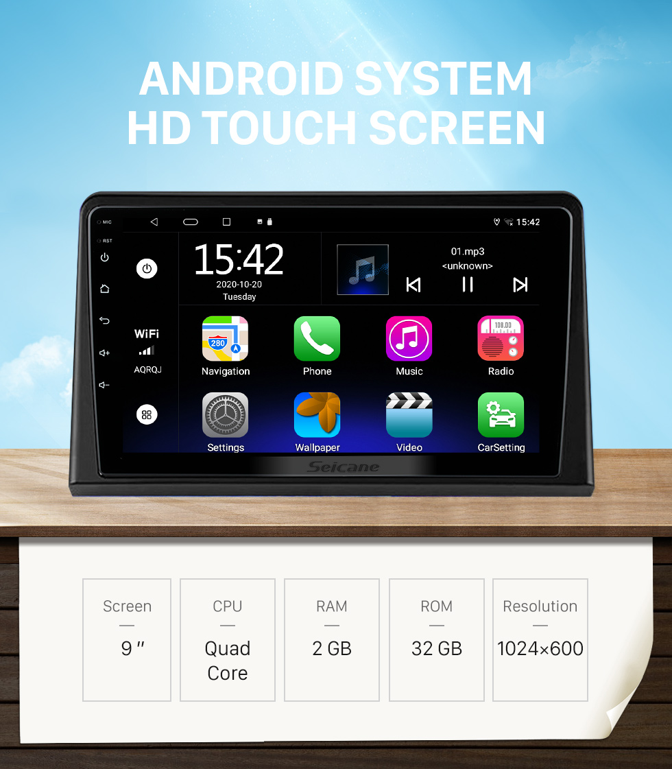 Seicane Rádio android 10.0 de 9 polegadas para 2015-2019 opel corsa/2013-2016 opel adam bluetooth wifi hd touchscreen navegação gps carplay suporte usb tpms