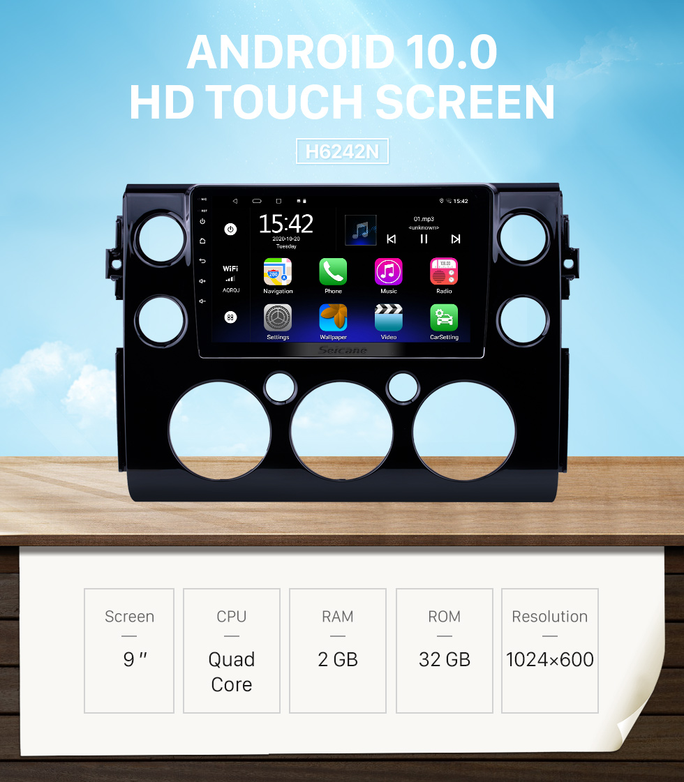 Seicane Android 10.0 HD Touchscreen de 9 polegadas para 2007-2018 Toyota FJ CRUISER Sistema de navegação GPS por rádio com suporte para Bluetooth Câmera traseira Carplay Seicane Android 10.0 HD Touchscreen de 9 polegadas para 2007-2018 Toyota FJ CRUISER Sistema de navegação GPS por rádio com suporte para Bluetooth Câmera traseira Carplay