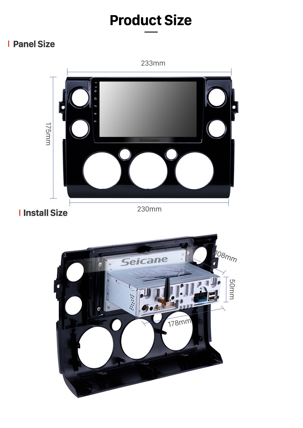 Seicane Android 10.0 HD Pantalla táctil de 9 pulgadas para 2007-2018 Toyota FJ CRUISER Radio Sistema de navegación GPS con soporte Bluetooth Cámara trasera Carplay