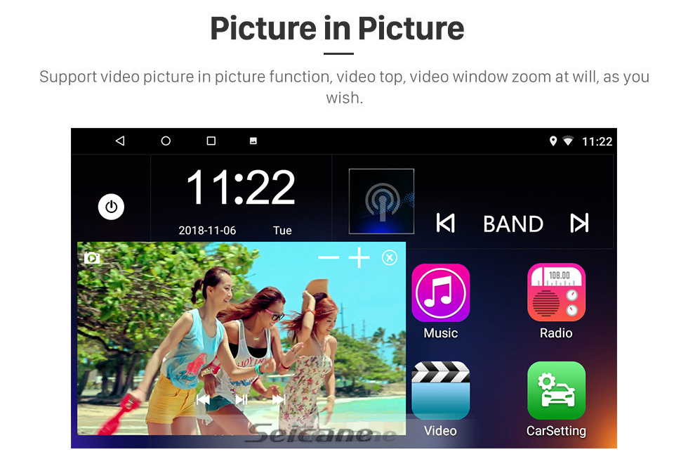 Seicane Android 10.0 HD Touchscreen de 9 polegadas para Jianghuai A13 IFV4 2014-2016 Rádio Sistema de navegação GPS com suporte para Bluetooth Câmera traseira Carplay