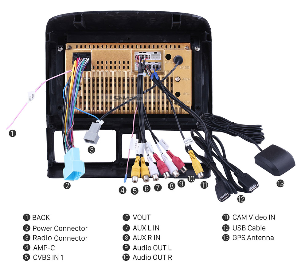 Seicane Android 10.0 para Honda CRV 2002 Radio Sistema de navegación GPS Pantalla táctil HD de 9 pulgadas con soporte Bluetooth Carplay Cámara trasera DVR