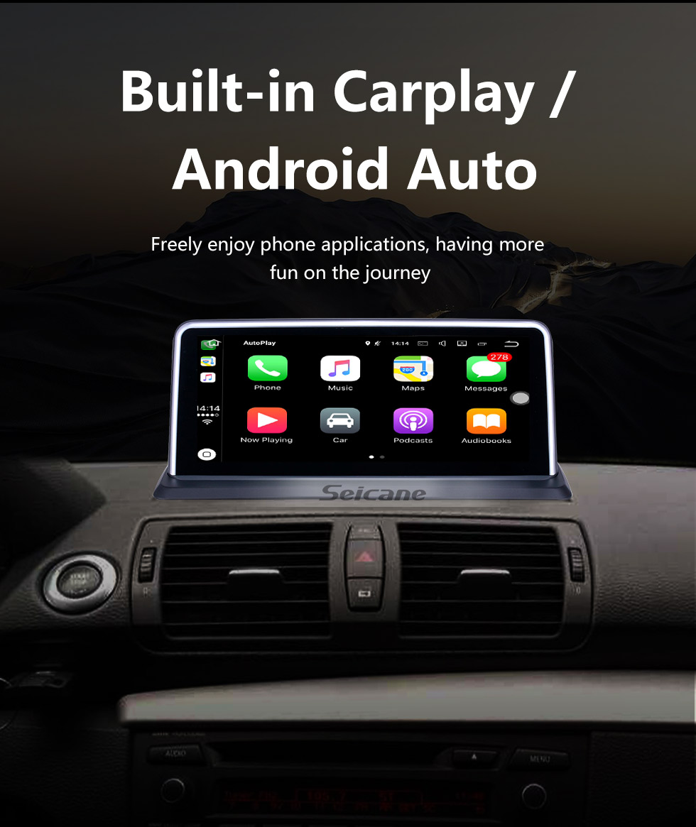 Seicane Android 10.0 для BMW E87 (2006-2012) CCC / CIC Радио 10,25-дюймовый HD сенсорный экран GPS-навигация с поддержкой Bluetooth Carplay SWC Seicane Android 10.0 для BMW E87 (2006-2012) CCC / CIC Радио 10,25-дюймовый HD сенсорный экран GPS-навигация с поддержкой Bluetooth Carplay SWC