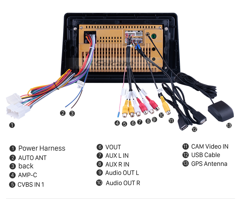 Seicane 9 pouces Android 10.0 pour 2002-2014 Mitsubishi Pajero Gen2 Radio Système de navigation GPS avec écran tactile HD Bluetooth support Carplay OBD2