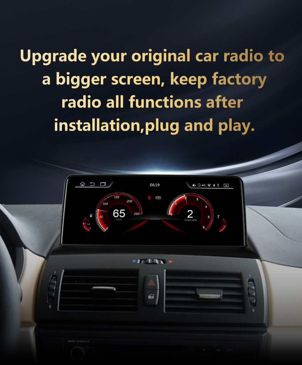 Seicane 10,25 pouces pour 2006-2008 2009 2010 Système BMW X3 E83 CCC Android 11.0 Écran tactile Navigation GPS Bluetooth Stéréo avec musique Prise en charge AUX WIFI DAB + OBD2 DVR TV numérique