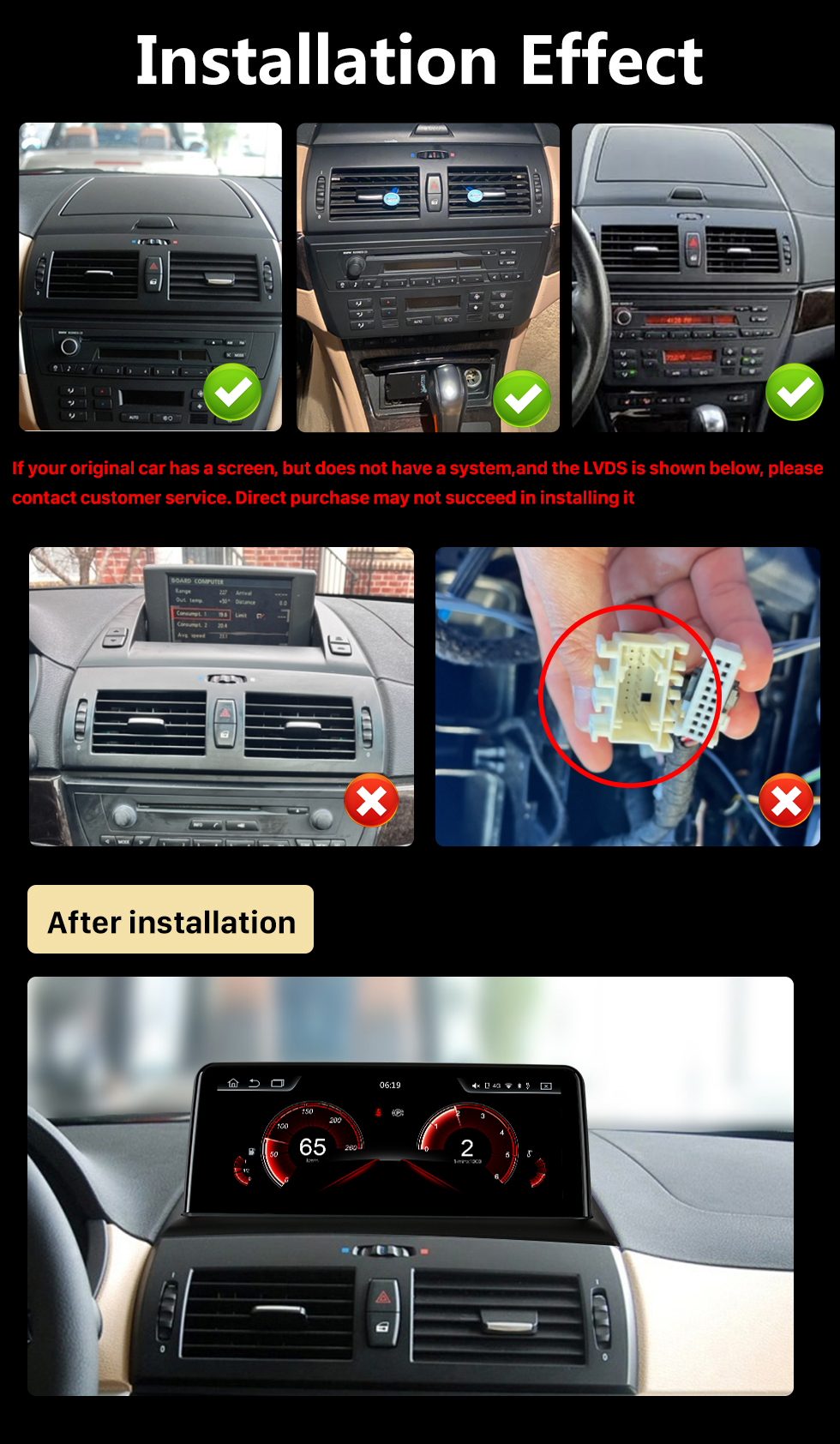 Seicane 10,25 Zoll für 2006-2008 2009 2010 BMW X3 E83 CCC System Android 11.0 Touchscreen GPS Navigation Bluetooth Stereo mit Musik AUX WIFI Unterstützung DAB+ OBD2 DVR Digital TV