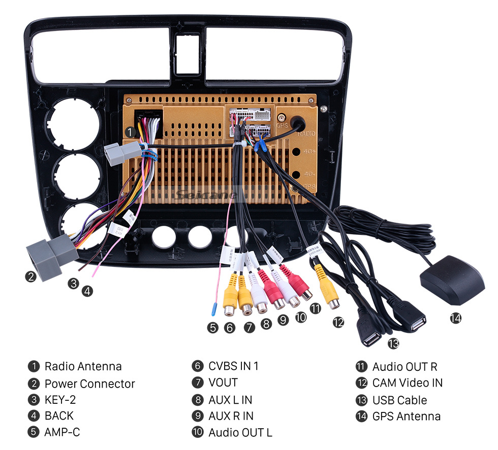 Seicane OEM 9 Zoll Android 10.0 für 2001-2005 Honda Civic RHD Handbuch A / C-Radio mit Bluetooth HD Touchscreen GPS-Navigationssystem unterstützt Carplay DAB +