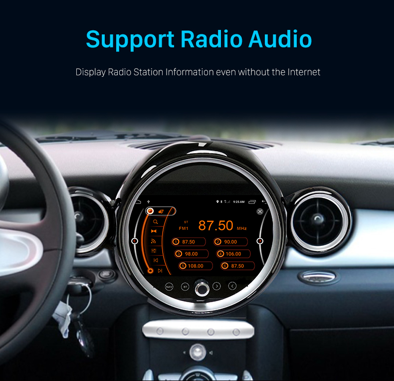Seicane Pantalla táctil Bluetooth para 2007-2010 BMW MINI Cooper R56 R55 R57 R58 R60 R61 Radio Sistema de navegación GPS con Carplay DSP 4G Soporte Cámara de visión trasera DVR