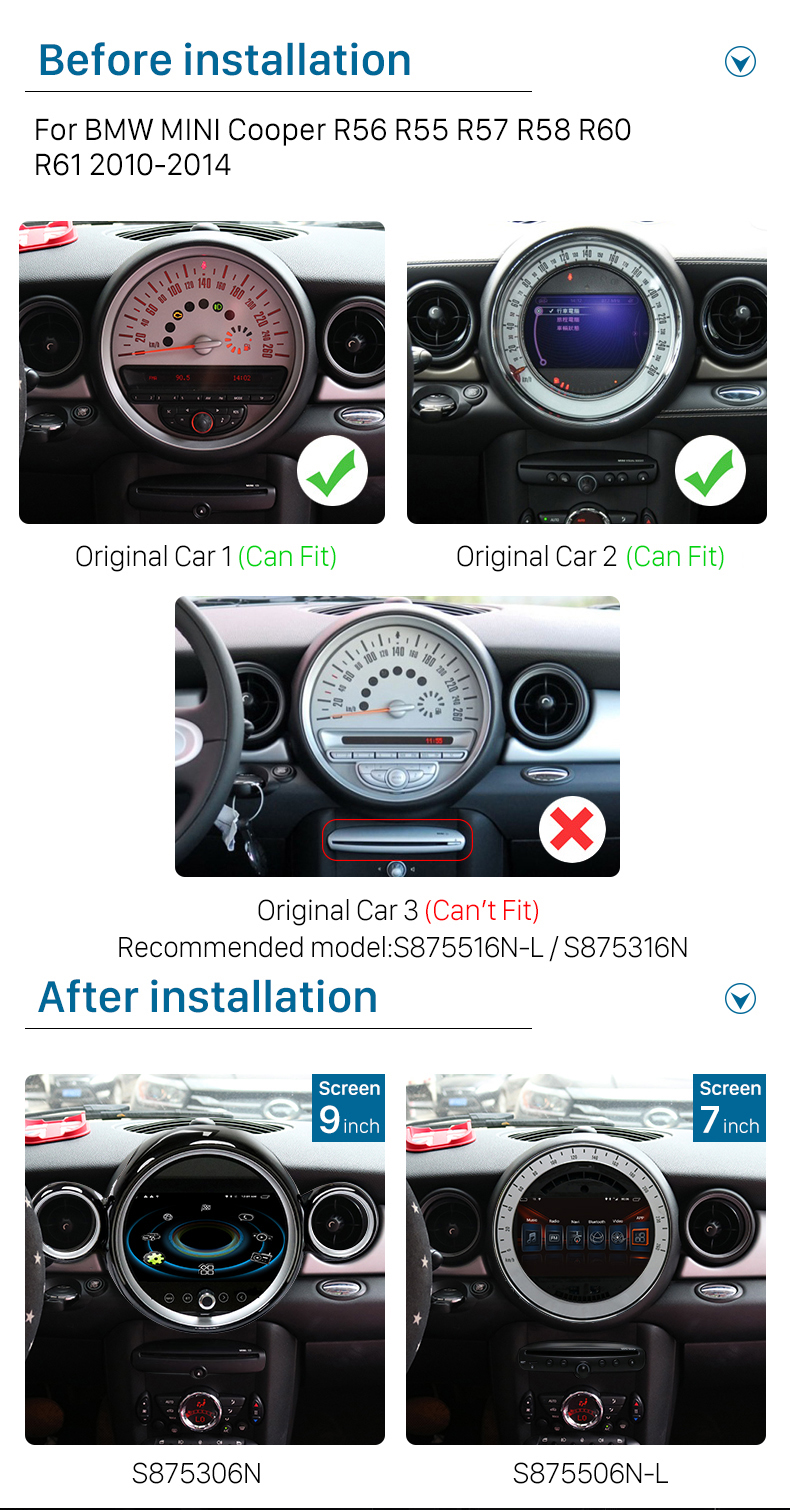 Seicane For 2010-2014 BMW MINI Cooper R56 R55 R57 R58 R60 R61 Android Car Stereo System with Built-in Carplay DSP Bluetooth Support GPS 4G WIFI 360° Camera Seicane For 2010-2014 BMW MINI Cooper R56 R55 R57 R58 R60 R61 Android Car Stereo System with Built-in Carplay DSP Bluetooth Support GPS 4G WIFI 360° Camera