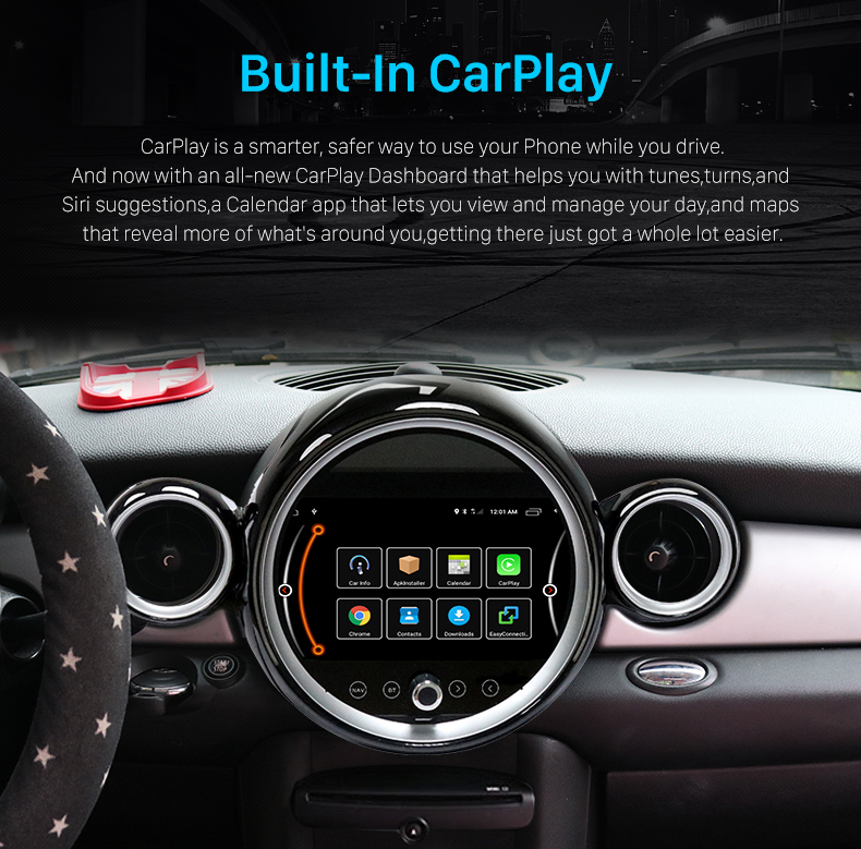 Seicane For 2010-2014 BMW MINI Cooper R56 R55 R57 R58  R60 R61 Android Car Stereo System with Built-in Carplay DSP Bluetooth Support GPS 4G WIFI 360° Camera 
