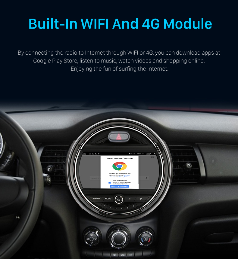 Seicane Autoradio Android pour 2014-2019 BMW MINI Cooper F54 F55 F56 F60 R59 R53 Système NBT avec DSP 4G Carplay Support Bluetooth Musique Caméra de recul