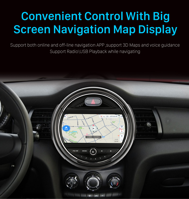 Seicane Autoradio Android pour 2014-2019 BMW MINI Cooper F54 F55 F56 F60 R59 R53 Système NBT avec DSP 4G Carplay Support Bluetooth Musique Caméra de recul