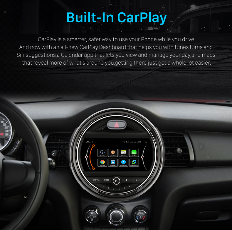Seicane Rádio do carro Android para 2014-2019 BMW MINI Cooper F54 F55 F56 F60 R59 R53 NBT Sistema com DSP 4G Carplay Suporte Bluetooth Música Câmera de Visão Traseira