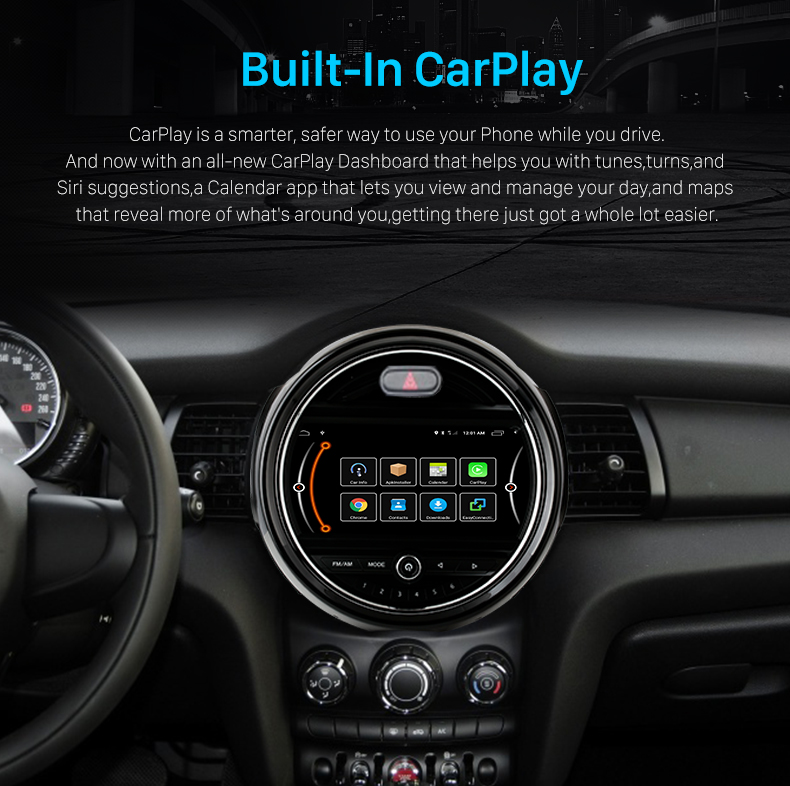 Seicane Für 2014-2019 BMW MINI Cooper F54 F55 F56 F60 EVO System Bluetooth-Autoradio mit integriertem DSP Carplay 4G-Unterstützung GPS-Navigations-Rückfahrkamera